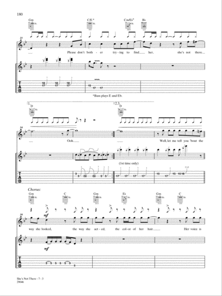 She's Not There Electric Guitar scores gallery preview page 3
