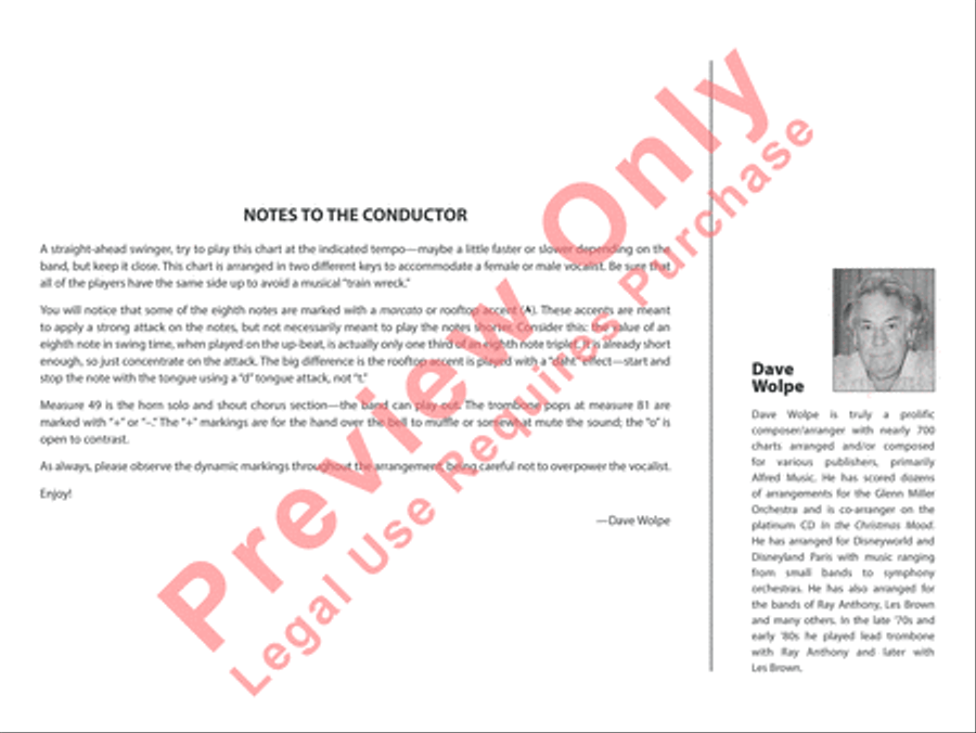 Straighten Up and Fly Right Jazz Ensemble scores gallery preview page 3