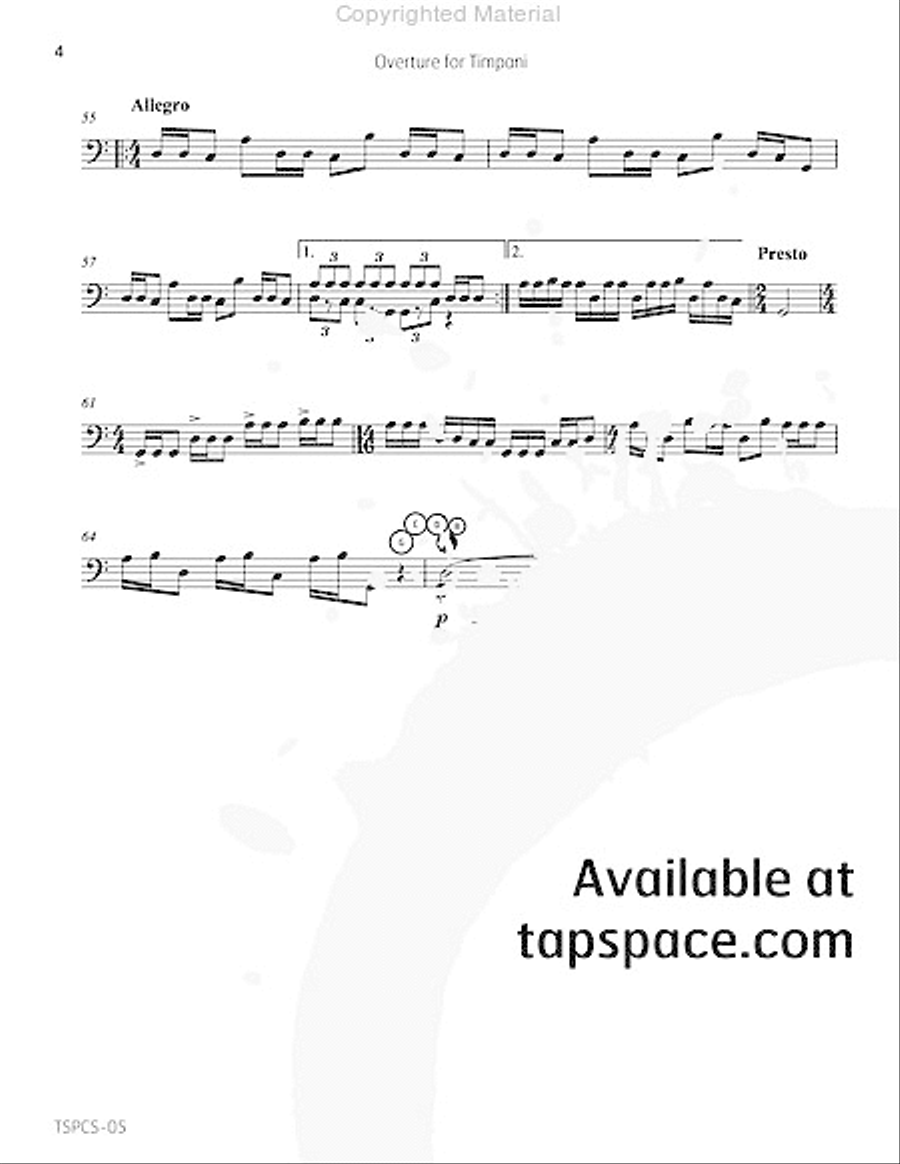 Overture for Timpani Overture for Timpani Percussion scores gallery preview page 5