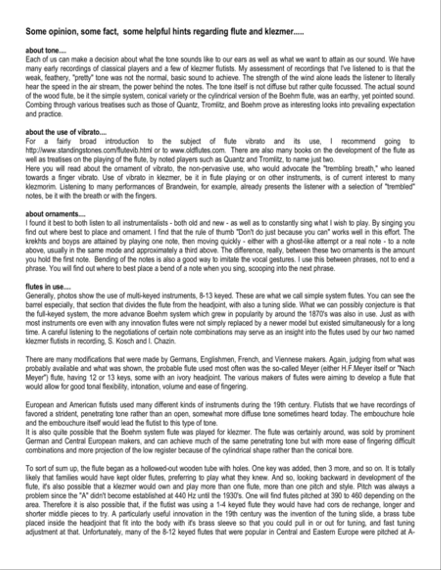 Complete Book of Klezmer for Flute (Klezmer Tunes recorded by Adrianne Greenbaum) Flute scores gallery preview page 3
