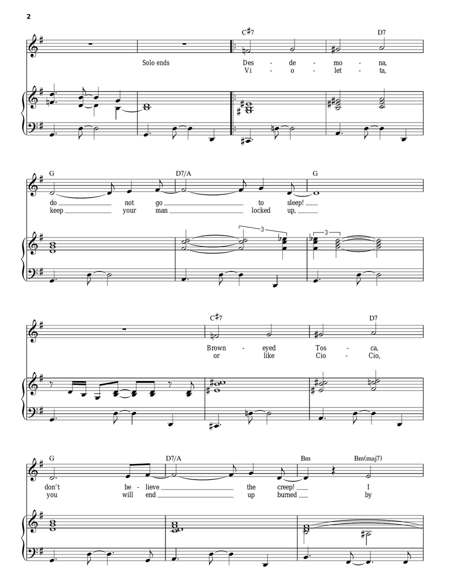 Damned Ladies Damned Ladies Piano, Vocal scores gallery preview page 2