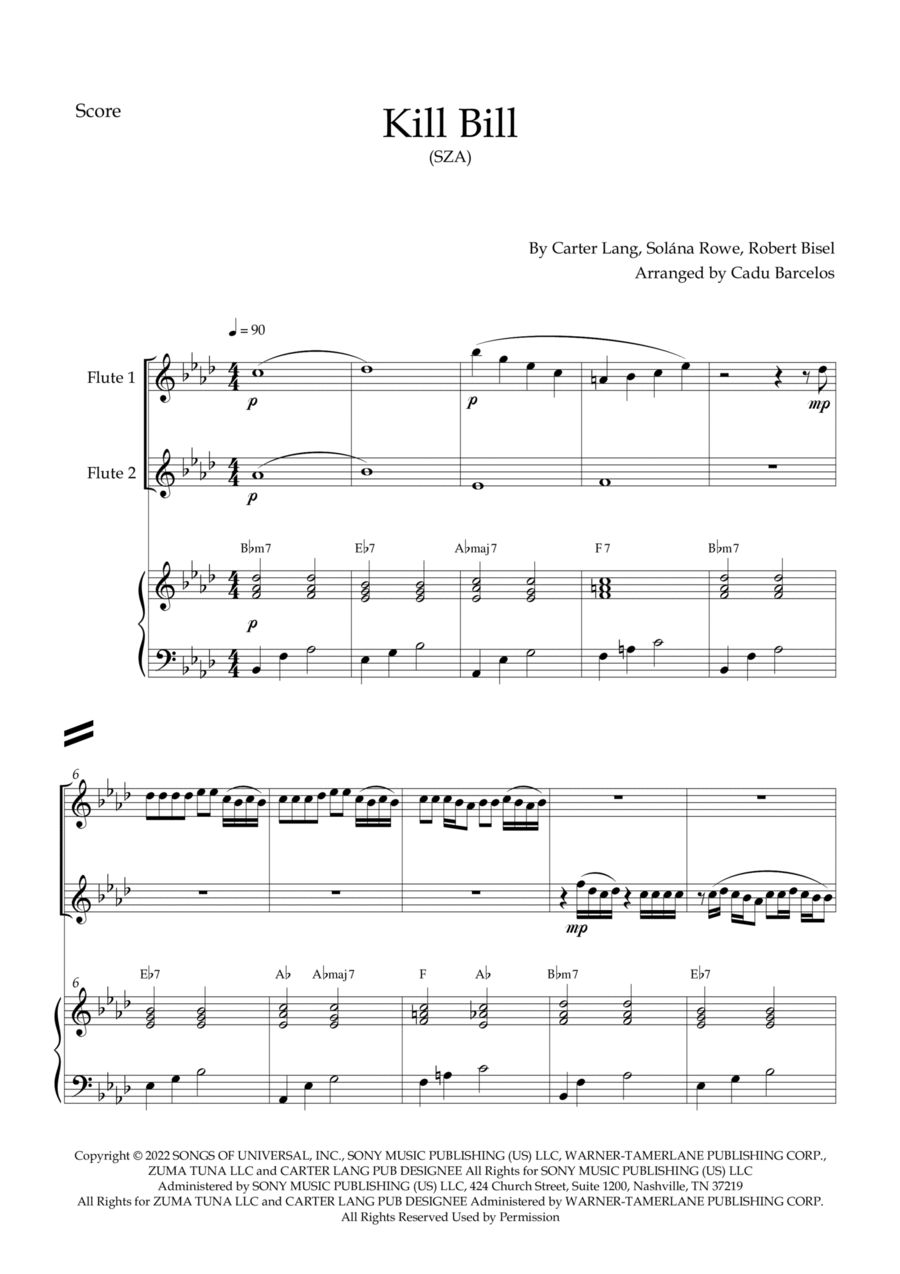 Kill Bill Woodwind Duet scores gallery preview page 1