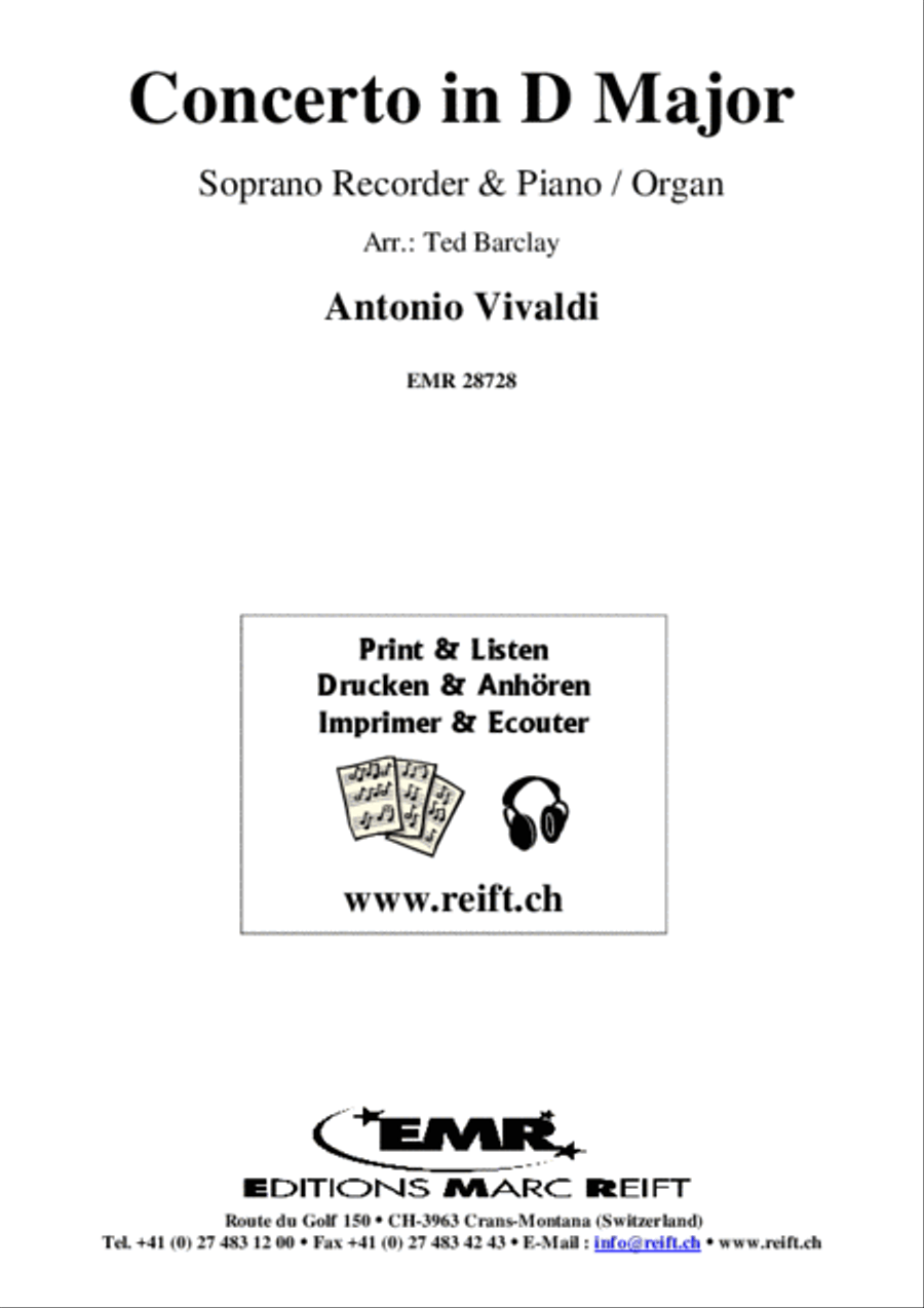 Concerto in D Major Soprano Recorder scores gallery preview page 2