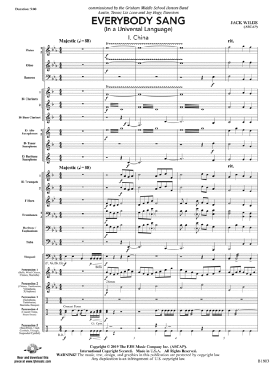 Everybody Sang: Score Concert Band scores gallery preview page 3