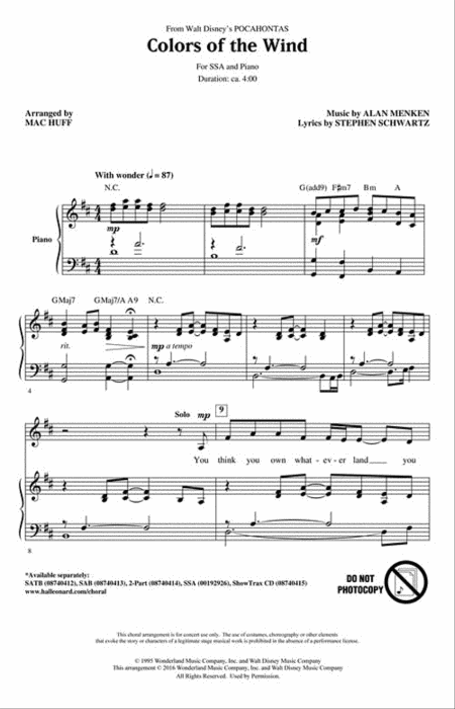 Colors of the Wind Colors of the Wind SSA scores gallery preview page 2