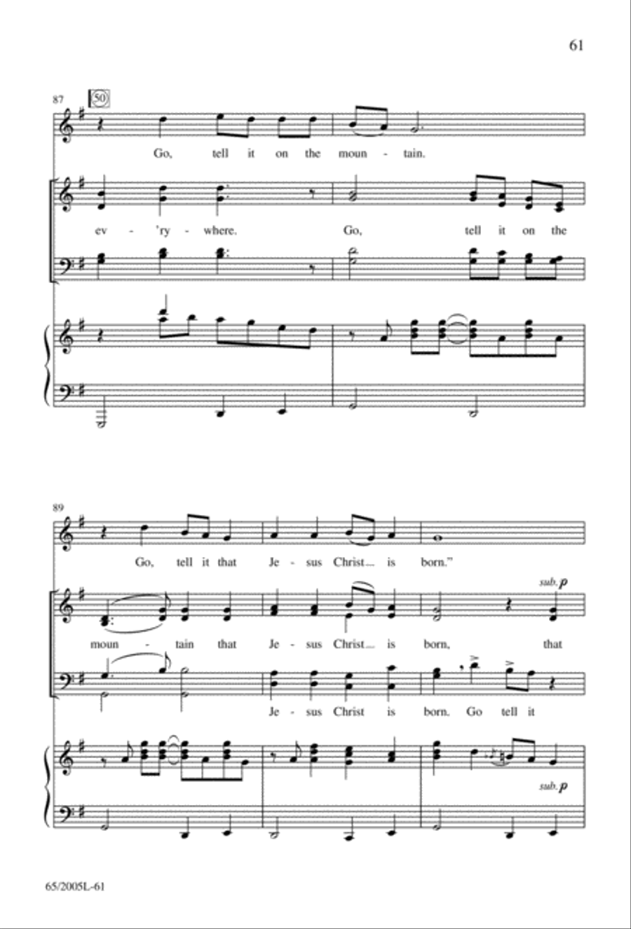 I Hear the Prophet Callin' 4-Part scores gallery preview page 62