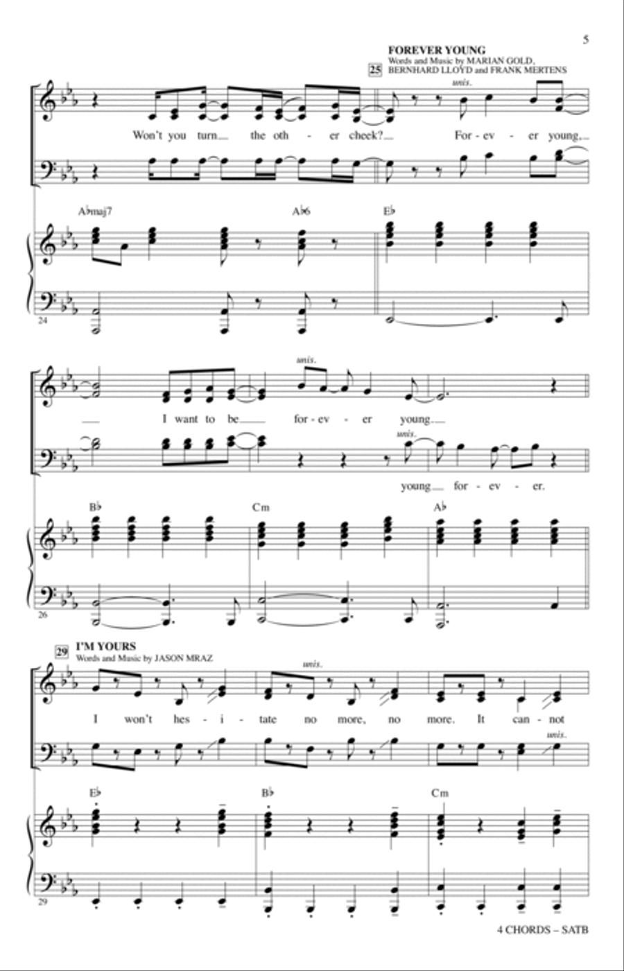 4 Chords (A Choral Medley) 4-Part scores gallery preview page 4