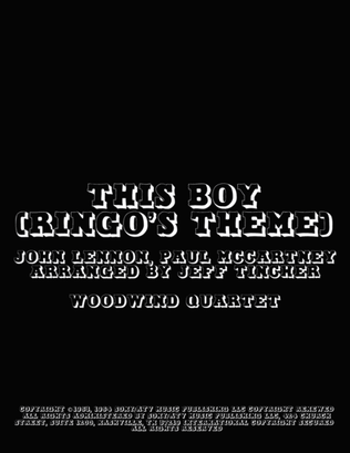 Book cover for This Boy (ringo's Theme)