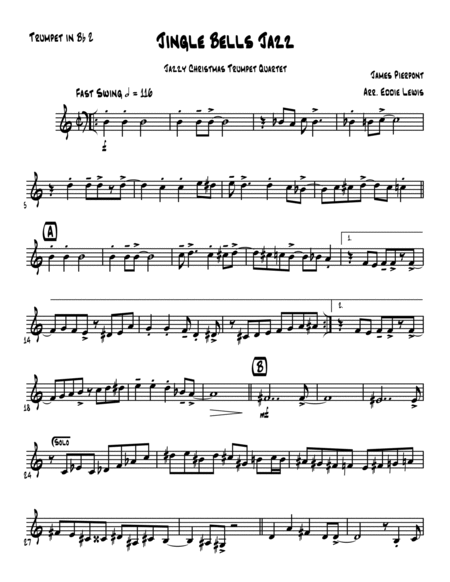 Jingle Bells Jazz Trumpet Quartet image number null