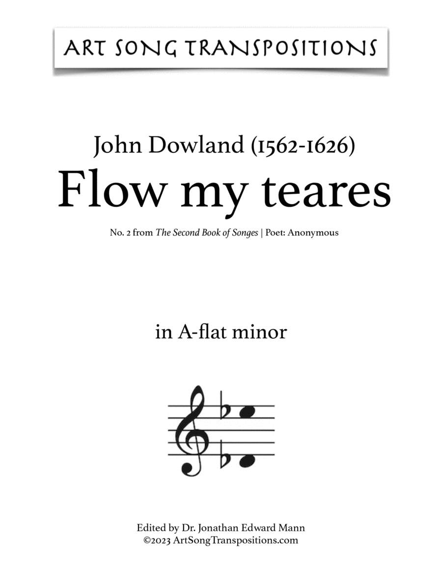 DOWLAND: Flow my teares (transposed to A-flat minor)