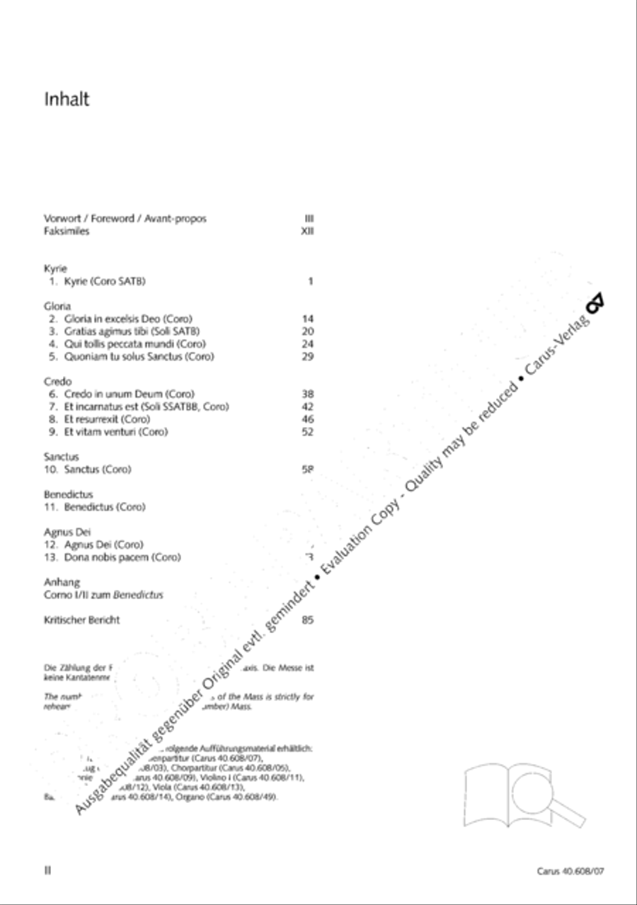 Missa Sancti Bernardi von Offida in B 4-Part scores gallery preview page 3