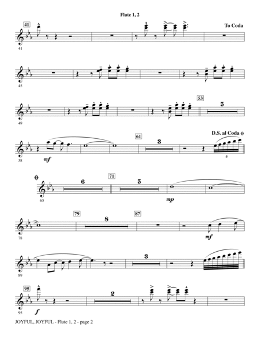 Joyful, Joyful - Flute Joyful, Joyful - Flute Choir scores gallery preview page 2