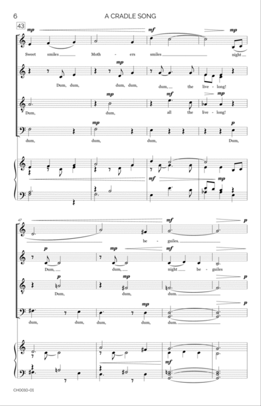 A Cradle Song 4-Part scores gallery preview page 6