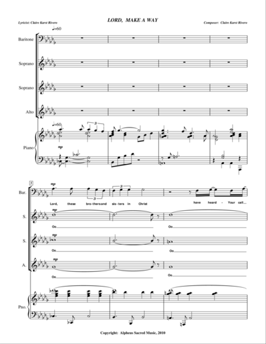 Lord, Make a Way Choir scores gallery preview page 1
