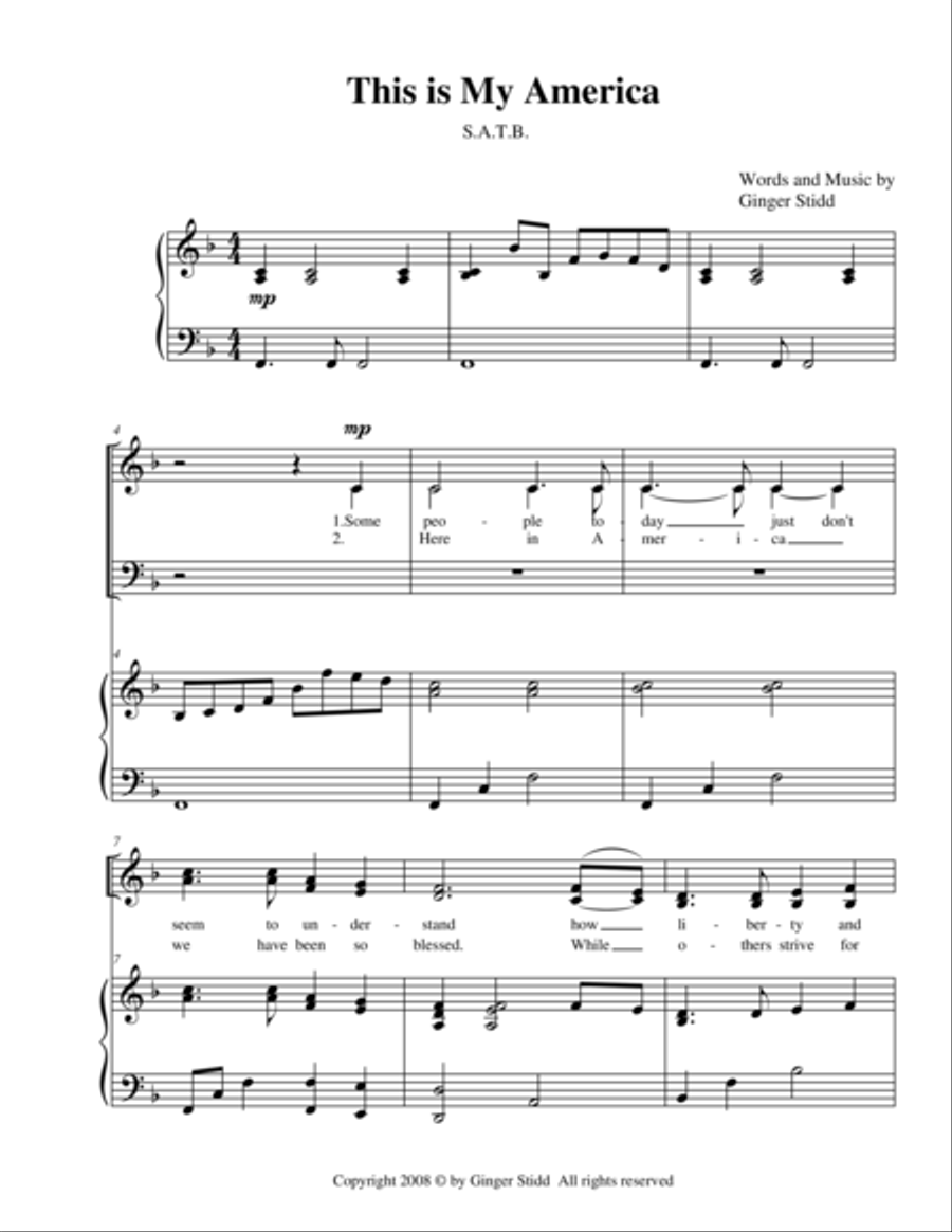 This is My America This is My America 4-Part scores gallery preview page 1
