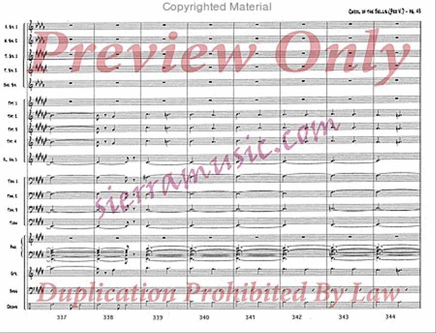 Carol of the Bells (pro) Jazz Ensemble scores gallery preview page 44
