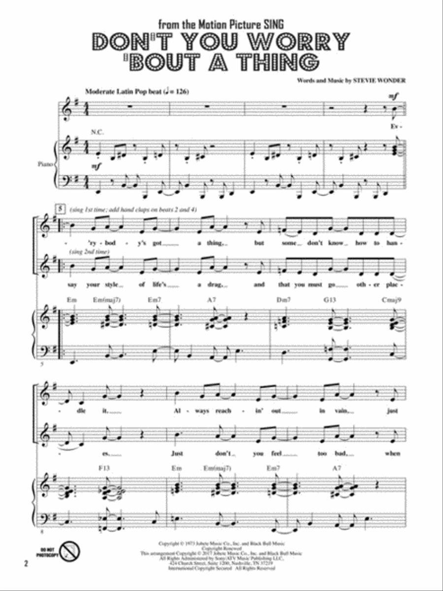 Let's All Sing Songs from the Motion Picture SING Choir scores gallery preview page 2