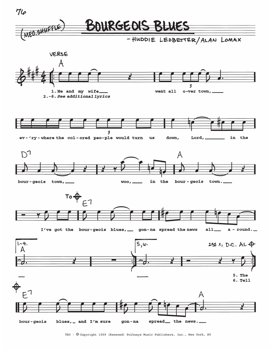 Bourgeois Blues Bourgeois Blues Voice scores gallery preview page 1