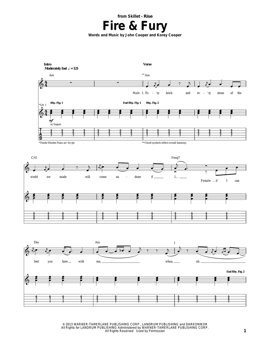 Fire & Fury Acoustic Guitar scores gallery preview page 1