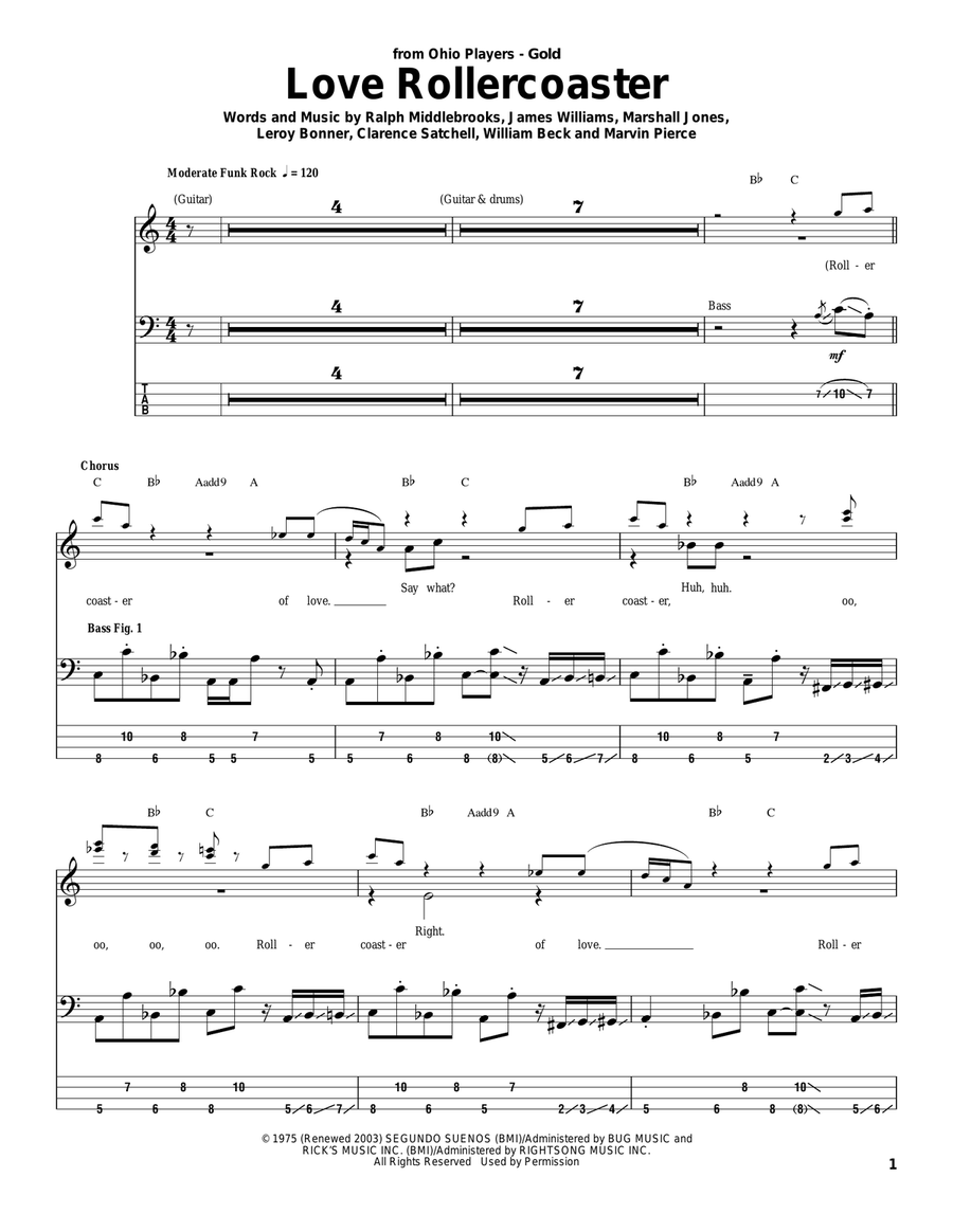 Love Rollercoaster Acoustic Guitar scores gallery preview page 1