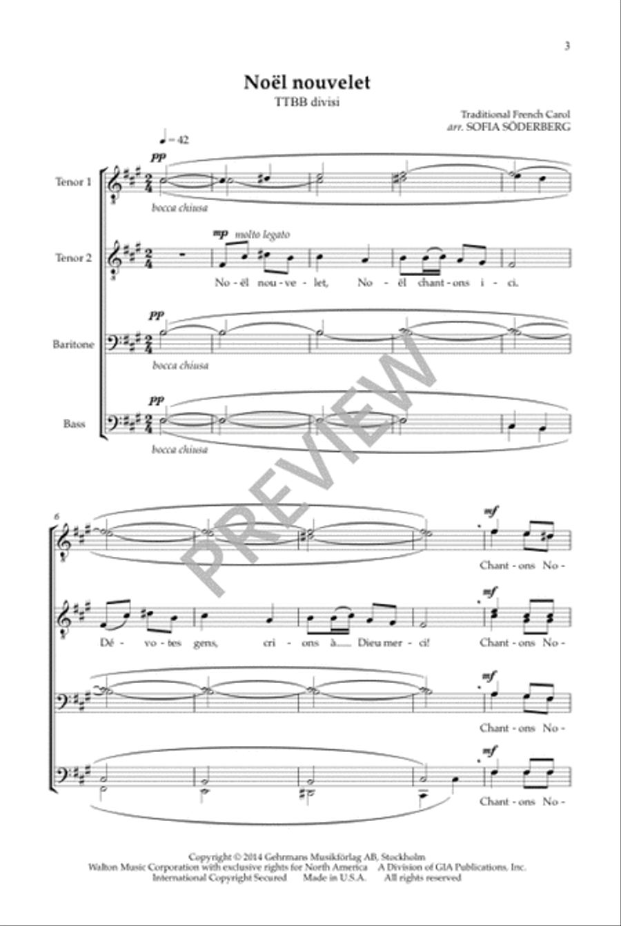 Noel nouvelet (TTBB) Noel nouvelet (TTBB) TTBB scores gallery preview page 4