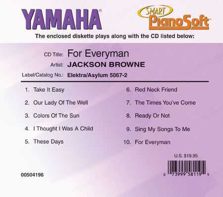 Jackson Browne - For Everyman - Piano Software