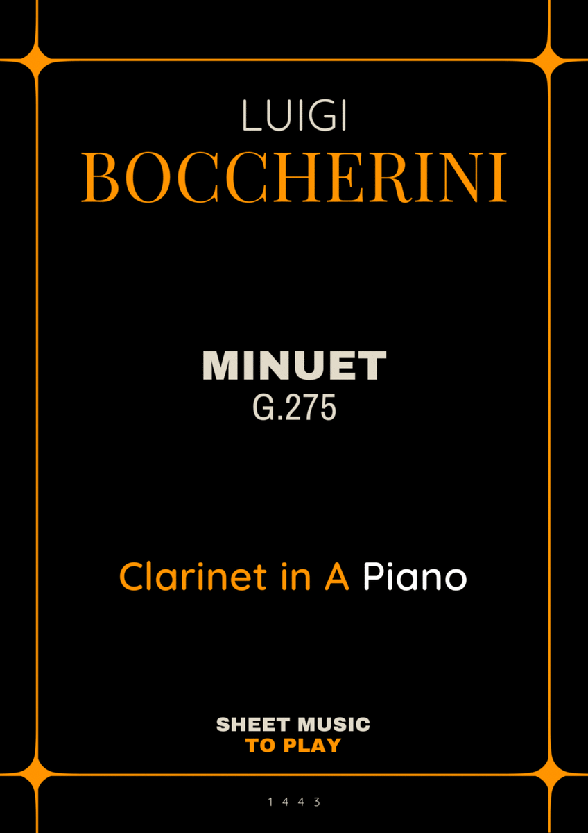 Minuet Op.11 No.5 - Clarinet in A and Piano (Full Score and Parts) image number null