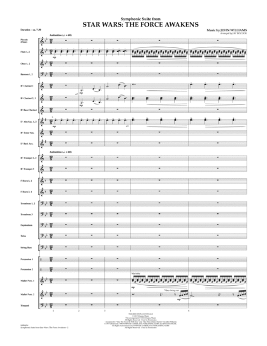 Symphonic Suite from Star Wars: The Force Awakens - Conductor Score (Full Score) Concert Band scores gallery preview page 2