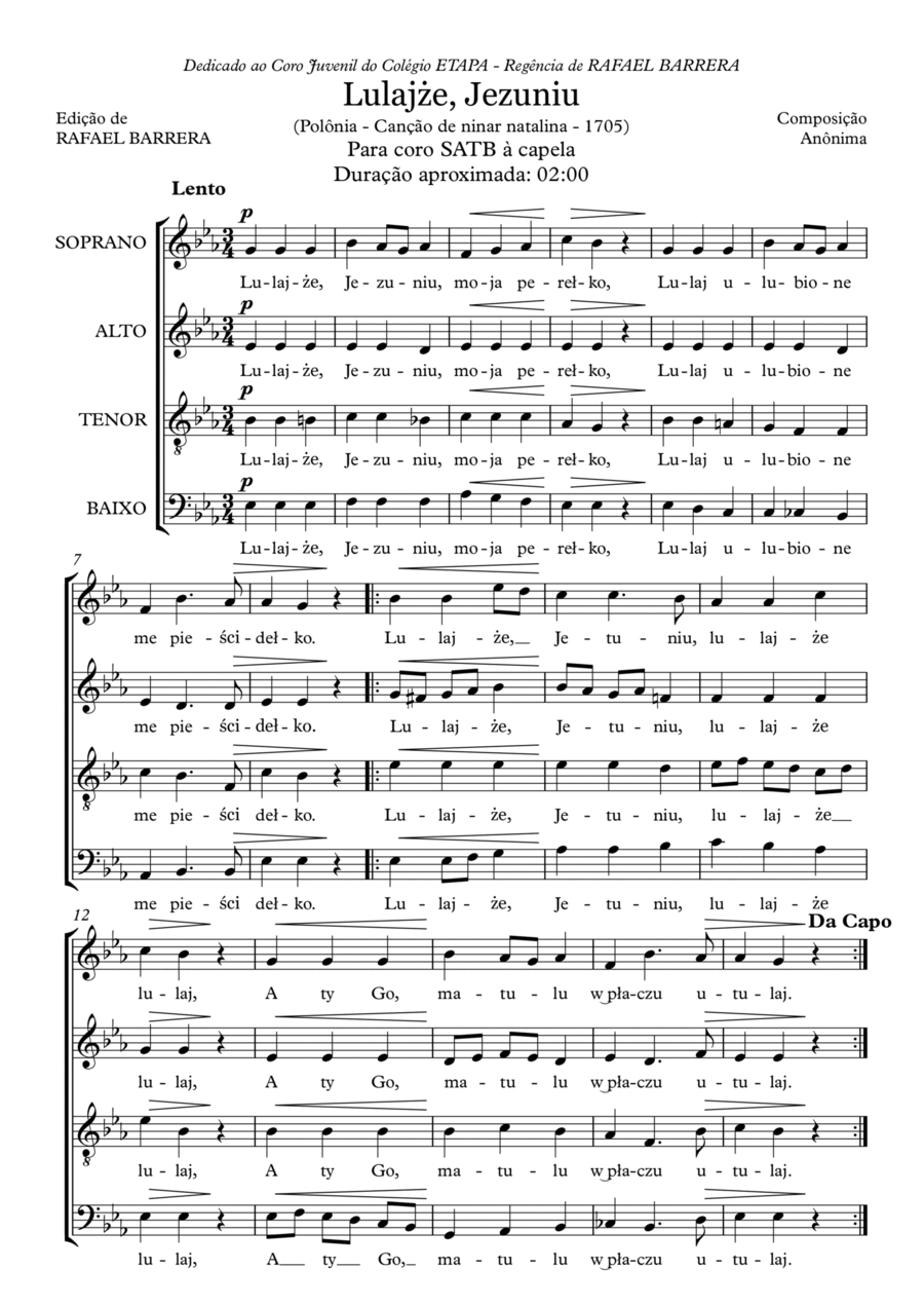Lulajże Jezuniu 4-Part scores gallery preview page 1