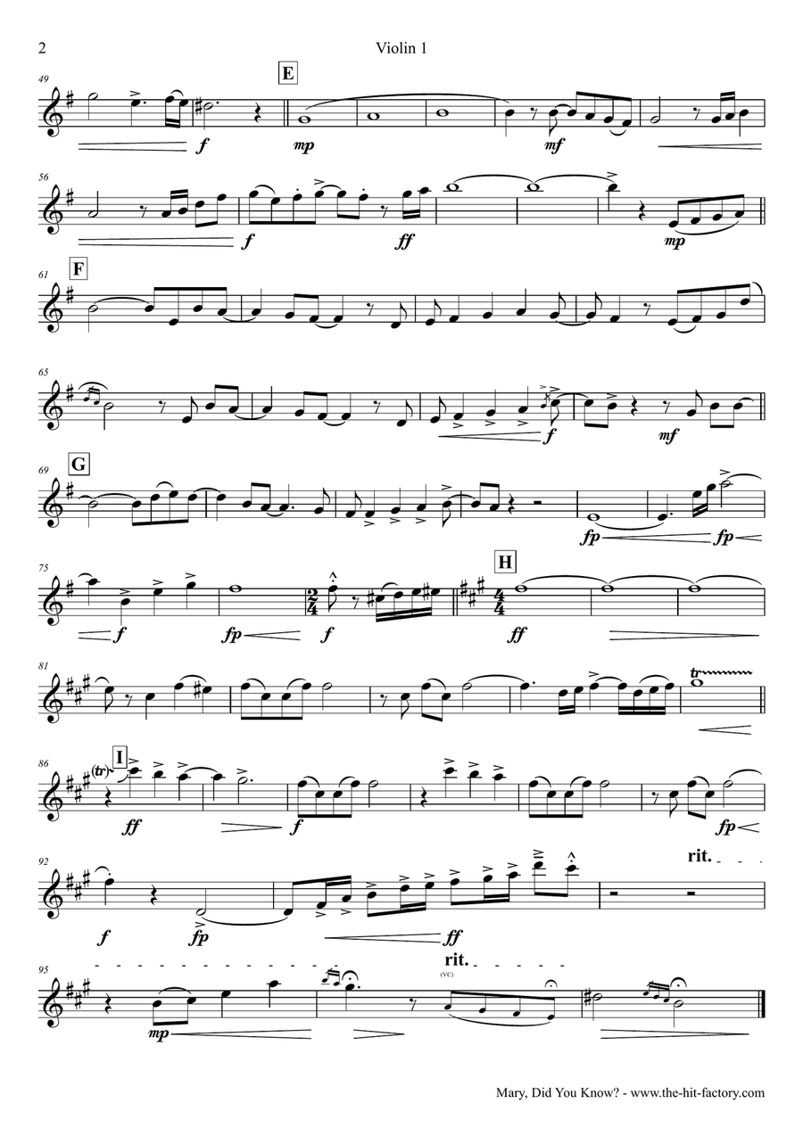 Mary, Did You Know? String Quartet scores gallery preview page 6