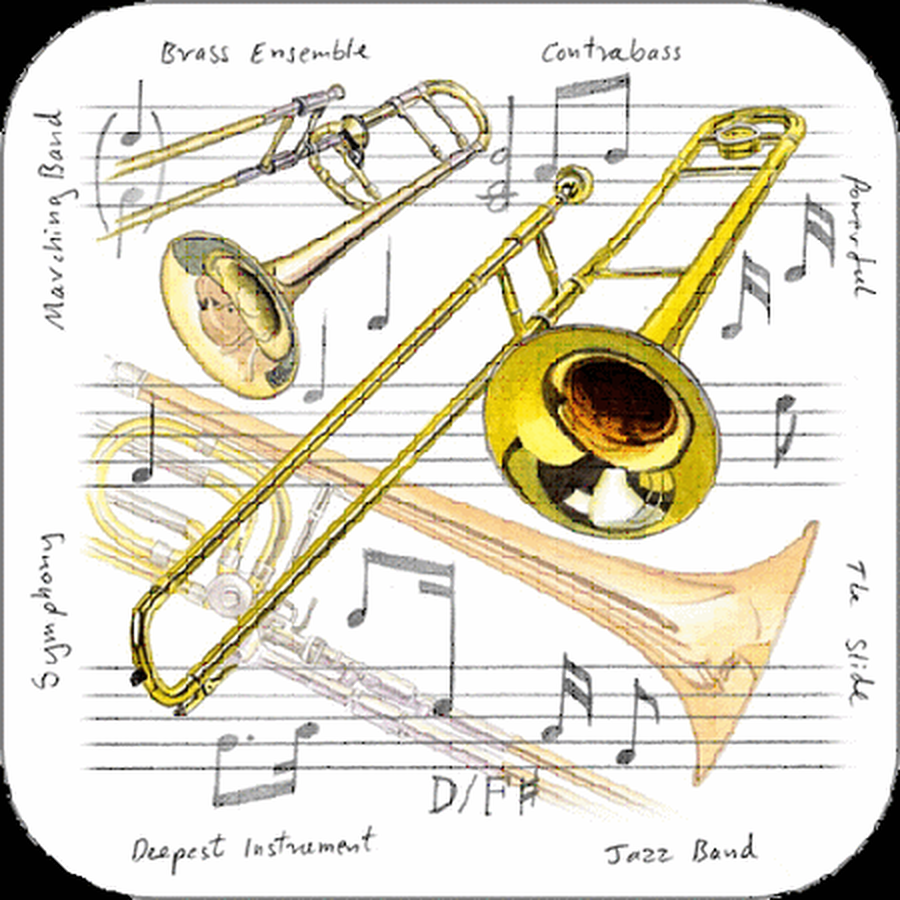 Trombone Coasters - Pack Of 4