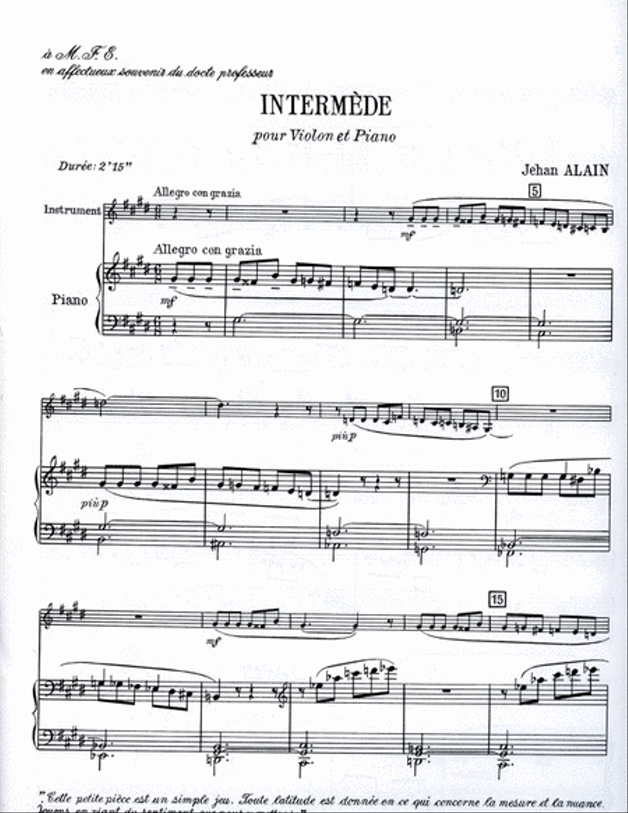 Intermede (violin & Piano) Violin Solo scores gallery preview page 2