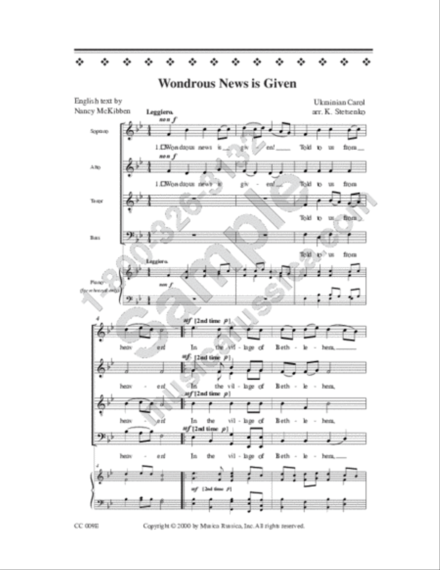 Wondrous News Is Given 4-Part scores gallery preview page 2