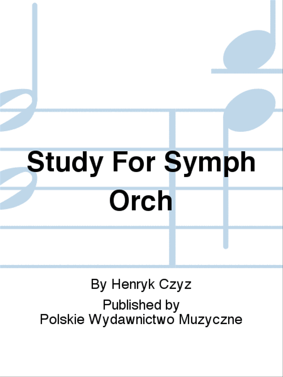 Study For Symph Orch Orchestra scores gallery preview page 1