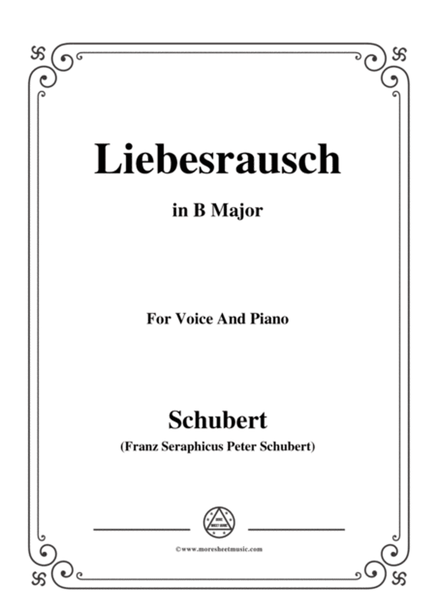 Schubert-Liebesrausch,in B Major,for Voice and Piano image number null
