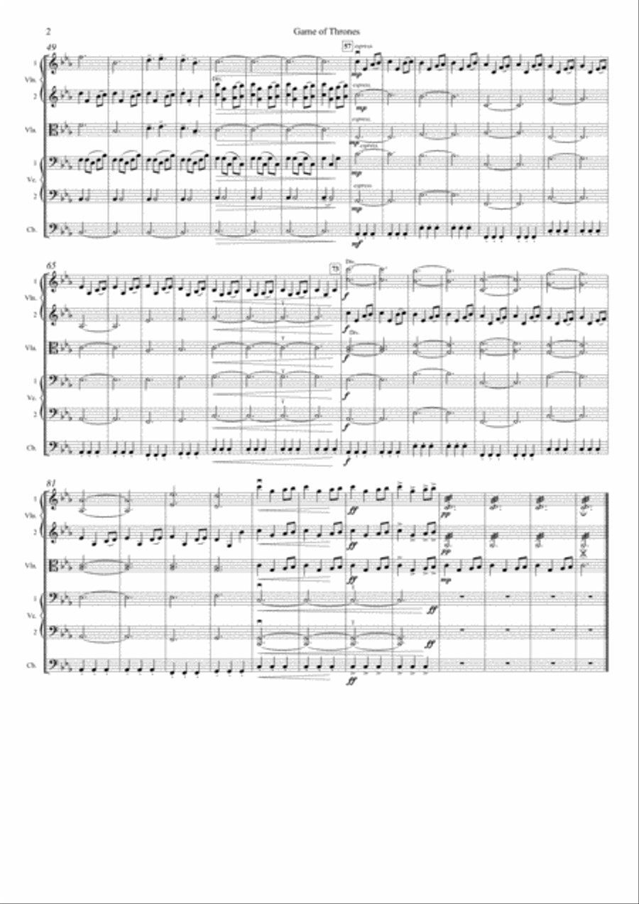 Game Of Thrones String Quartet scores gallery preview page 3