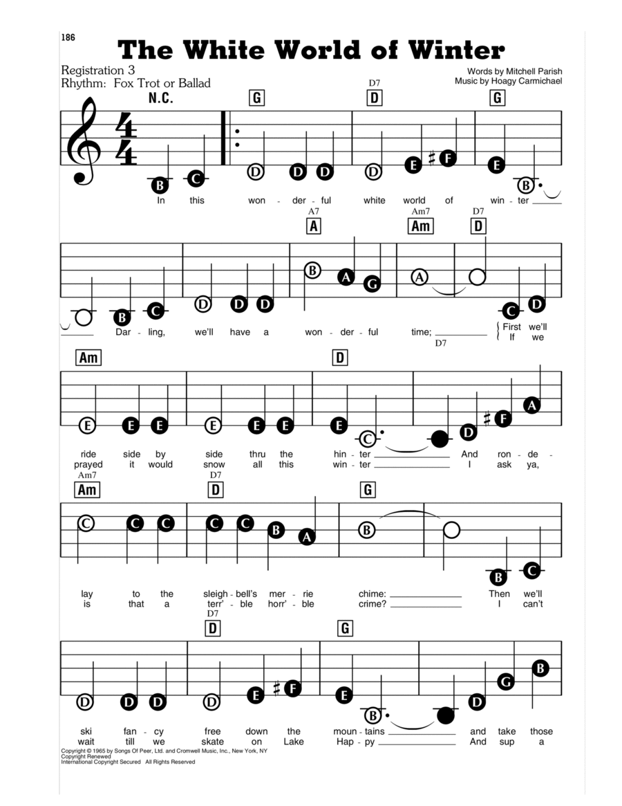 The White World Of Winter Electronic Keyboard scores gallery preview page 1