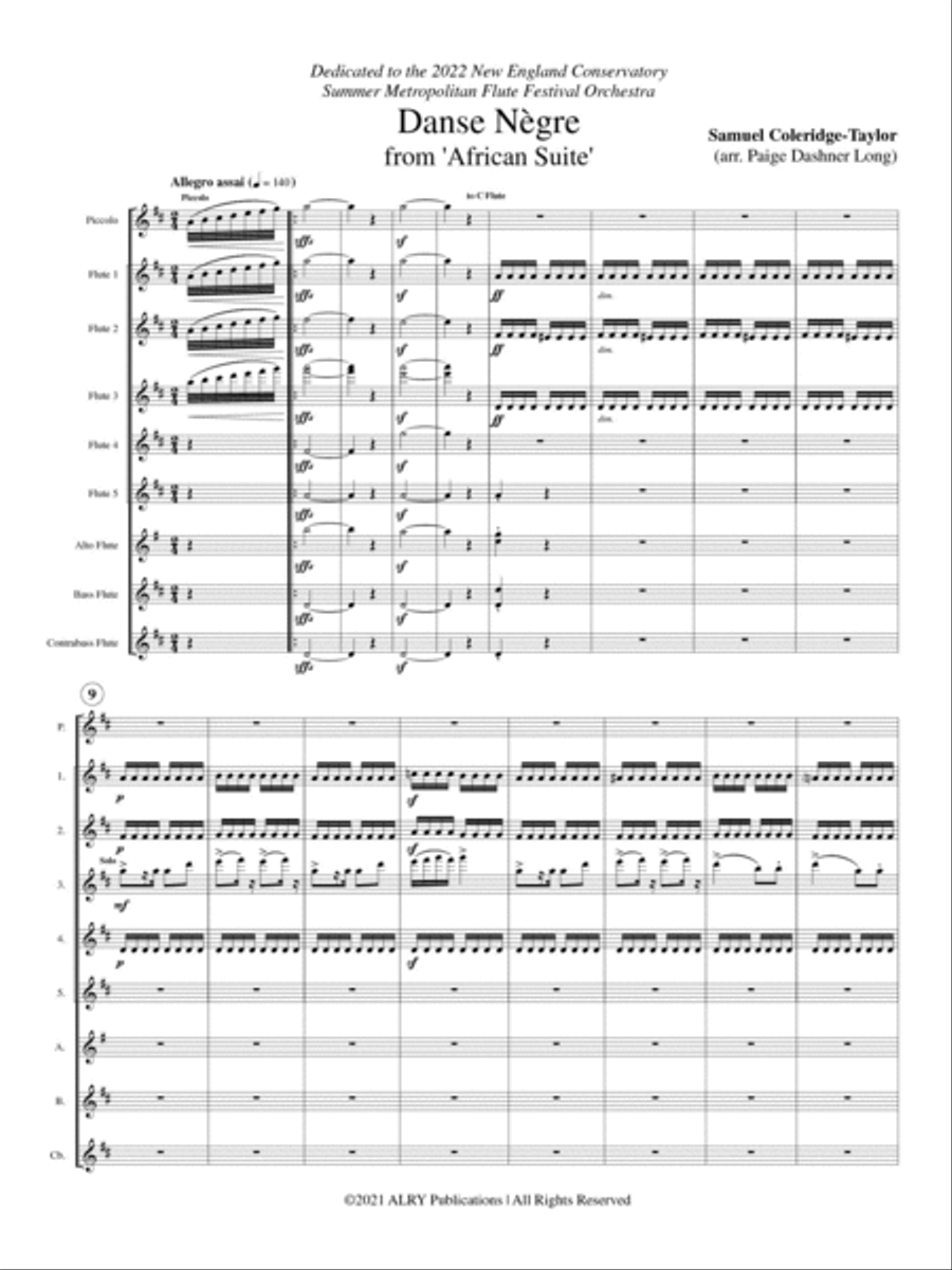 Danse Nègre from African Suite for Flute Choir Flute Choir scores gallery preview page 2