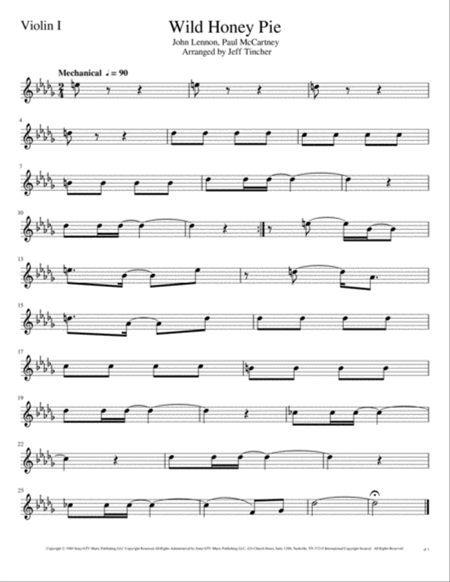 Wild Honey Pie String Quartet scores gallery preview page 4