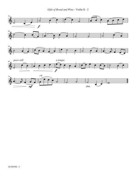 Gifts of Bread and Wine - String Orchestra Score and Parts