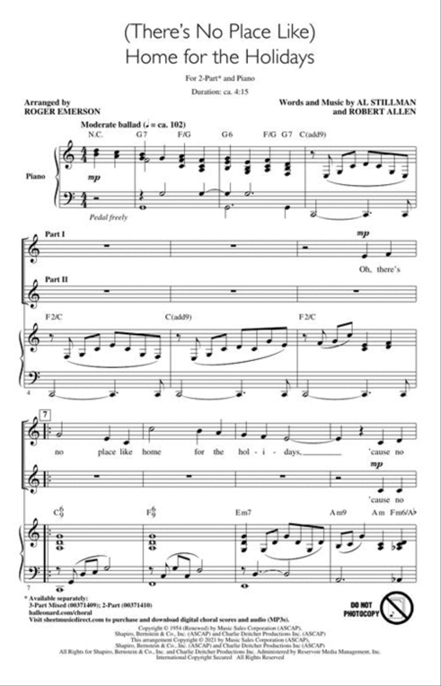 (There's No Place Like) Home for the Holidays 2-Part scores gallery preview page 4