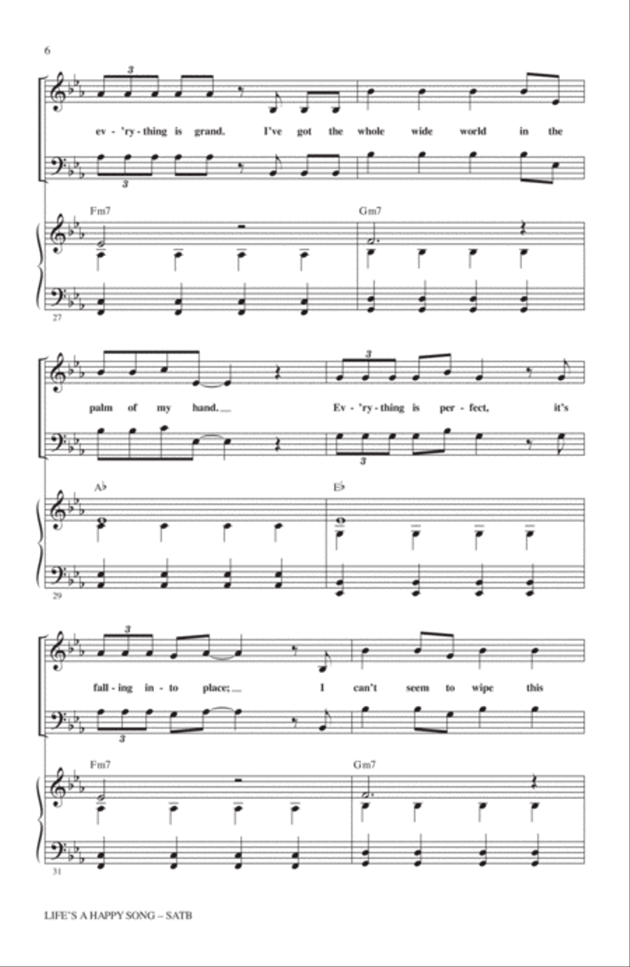Life's A Happy Song 4-Part scores gallery preview page 5