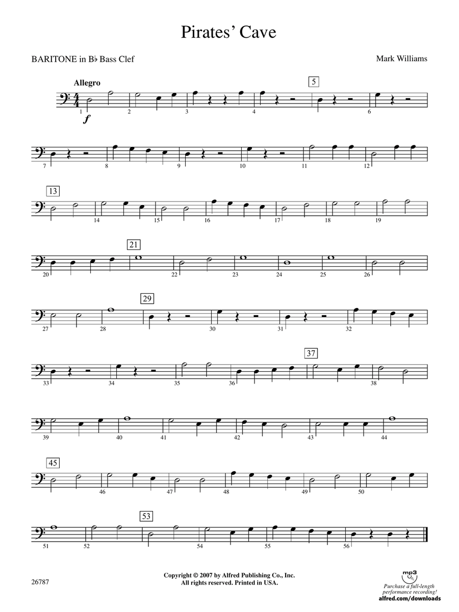 Pirates' Cave: (World Part) B-flat Baritone B.C.