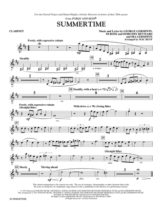 Book cover for Summertime - Clarinet