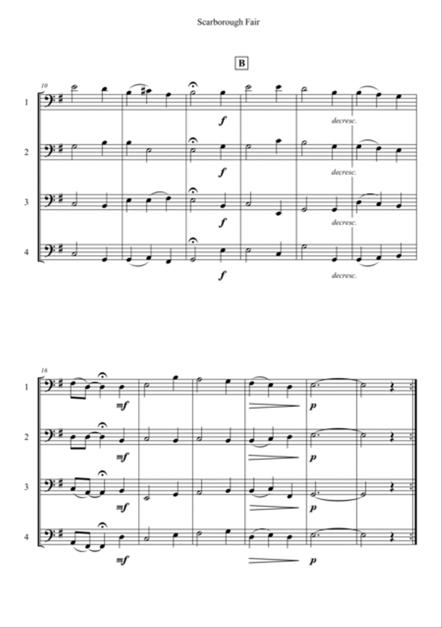 Scarborough Fair String Quartet scores gallery preview page 2