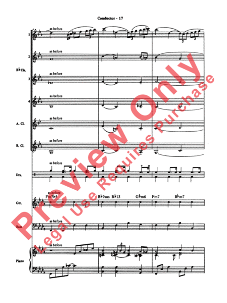Moonlight Serenade Clarinet Choir scores gallery preview page 18