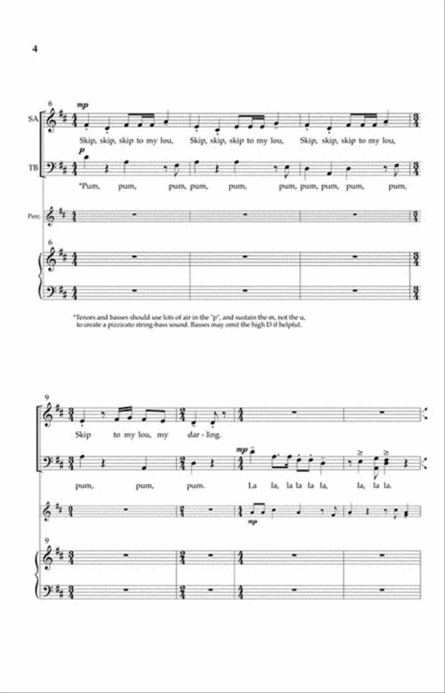Skip to My Lou 4-Part scores gallery preview page 3