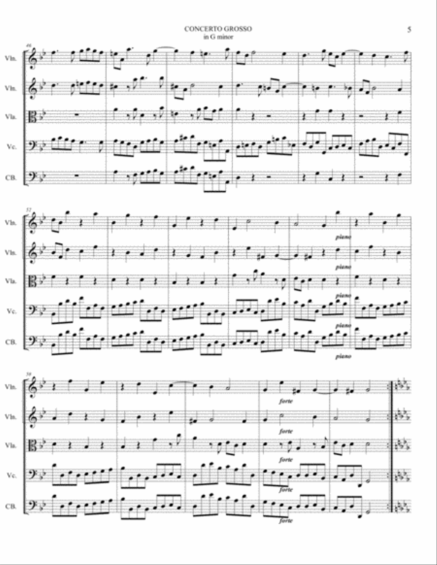 CHRISTMAS CONCERTO - Op. 6 N. 8 - Arr. for String Quintet - With parts String Orchestra scores gallery preview page 5