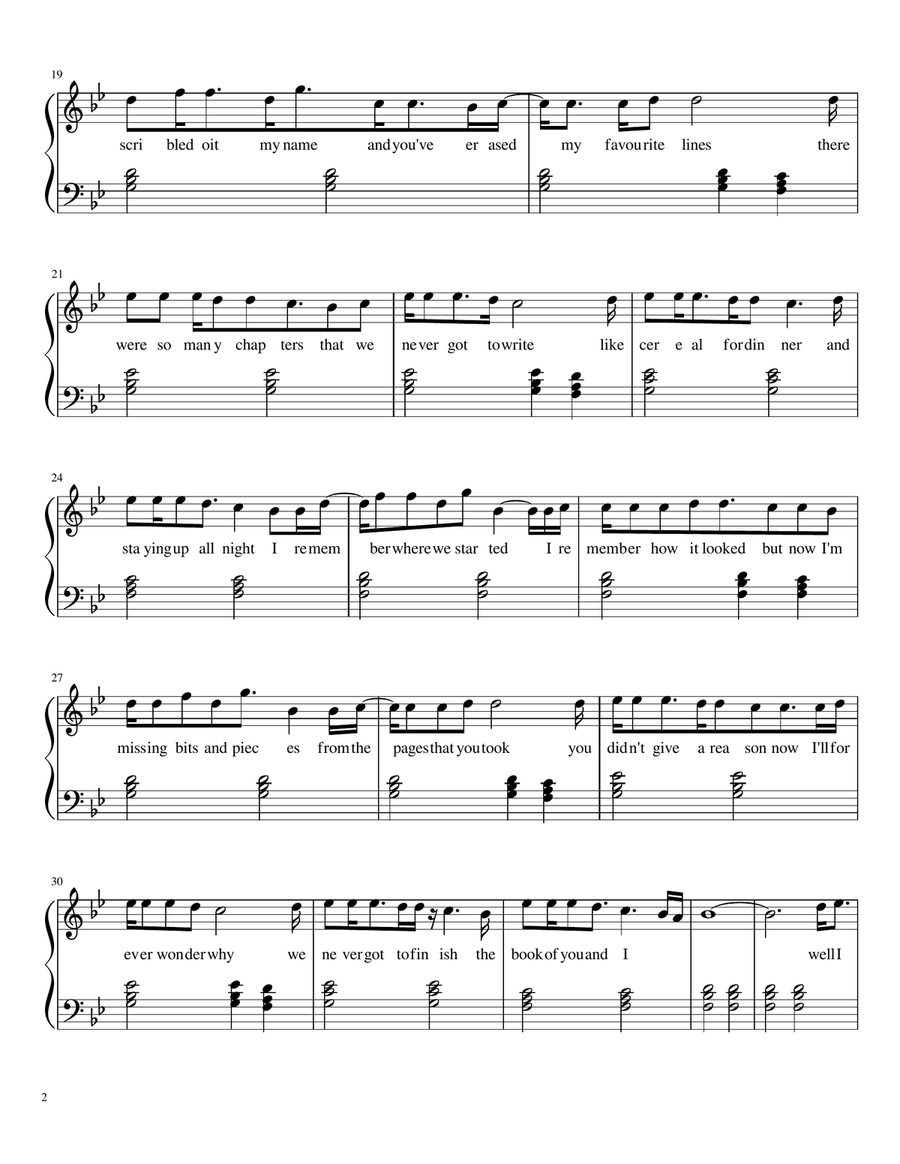 The Book Of You & I Easy Piano scores gallery preview page 2