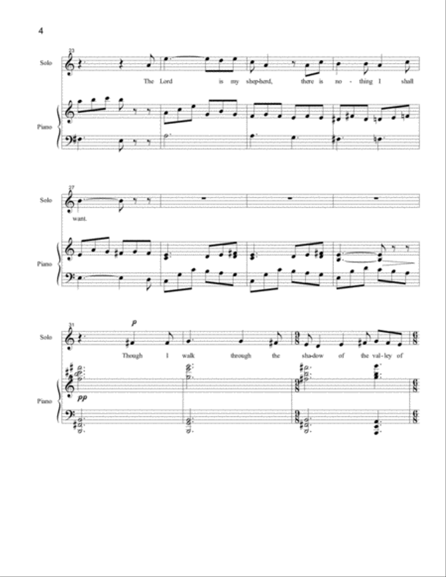 Psalm 23 Psalm 23 Soprano Voice scores gallery preview page 4
